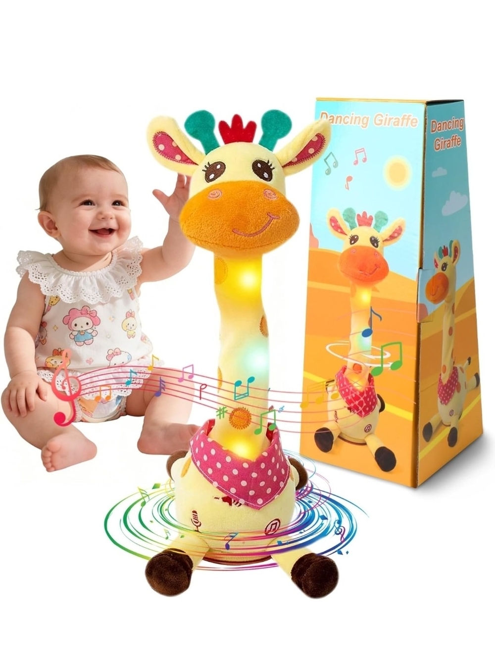 Dancing Talking Giraffe Toys, Singing Light Up Giraffe Stuffed Animal Plush Toy